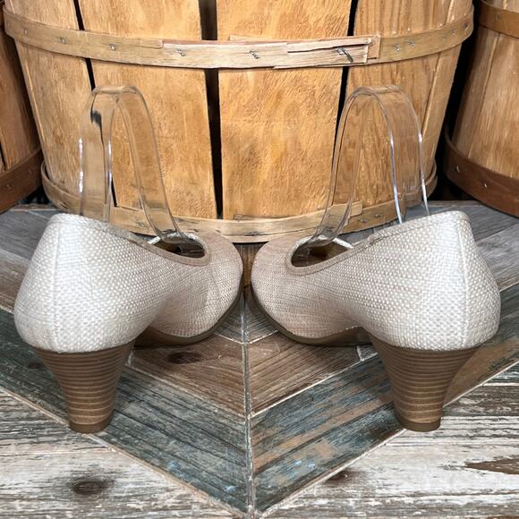 Aerosoles Wise Guy Beige Nude Woven Textile Pumps Heels NWOT Womens Size 10 - Picture 8 of 11